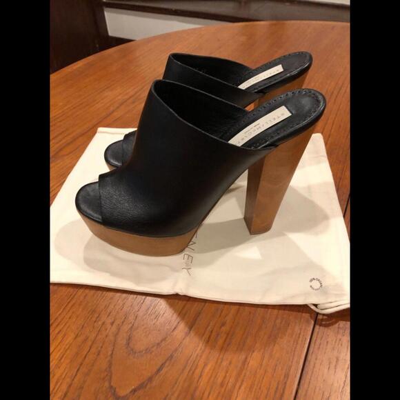 New Stella McCartney Scott Black Sandal Vegan Leather Clog Mules Slides sz 41 10 - Picture 3 of 9